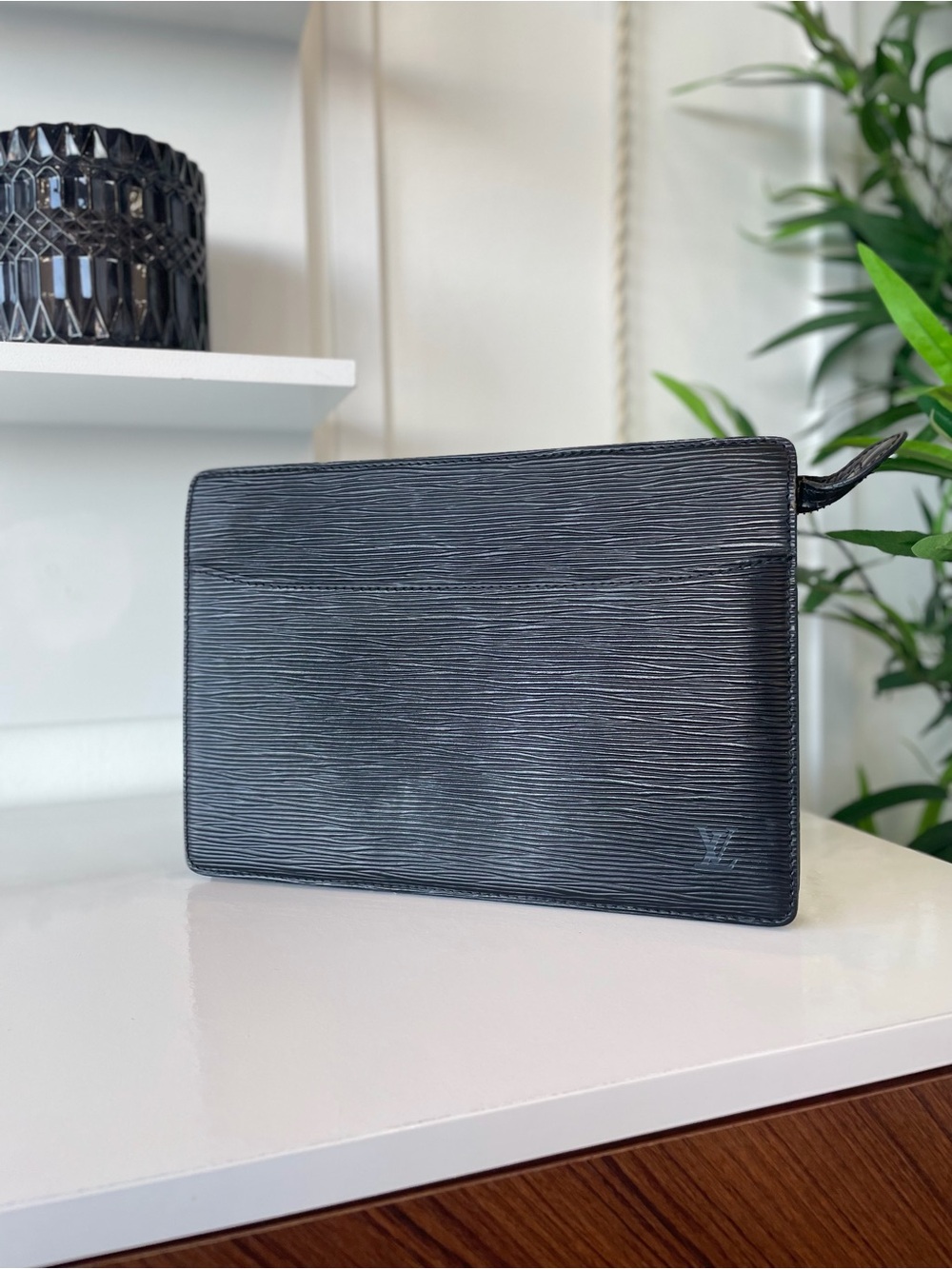 Louis Vuitton Black Epi Leather Zip Pouch Wristlet